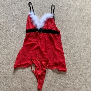 Santa Red and Black Women's Bandeau Set